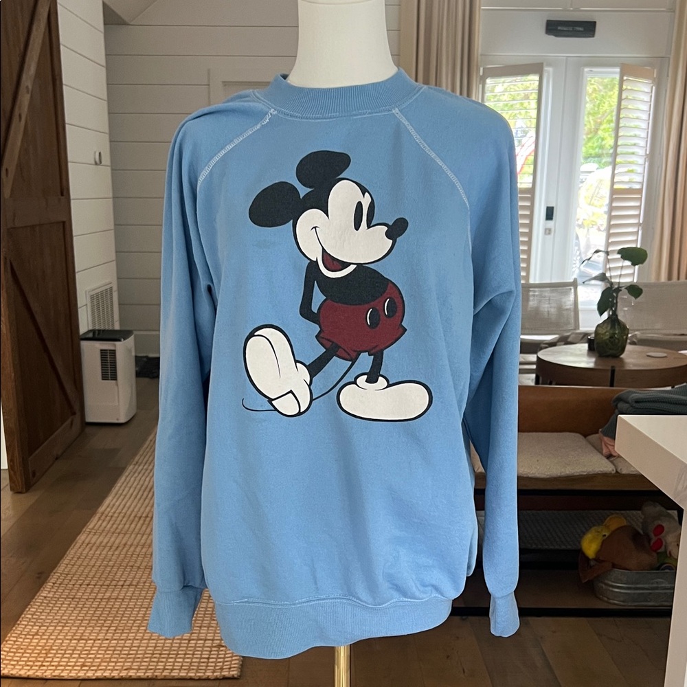 Vintage Mickey Mouse light blue sweatshirt approx size Large
